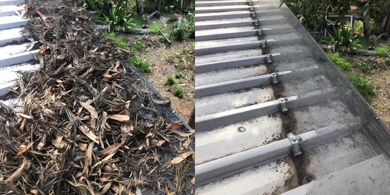 gutter before and after clean